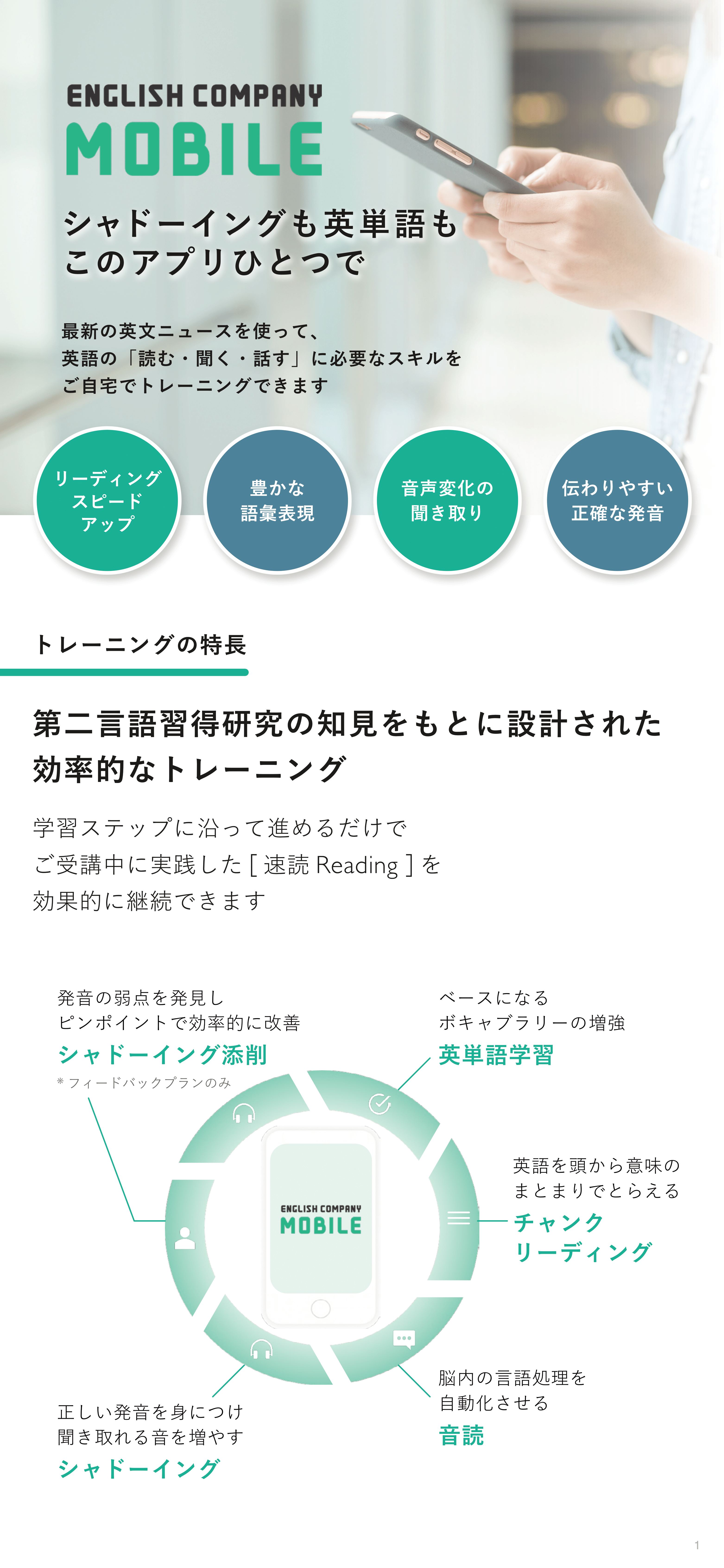 ENGLISH COMPANY MOBILE リーフレット 1ページ